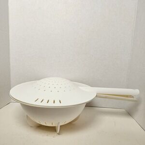 Vintage Tupperware Double Colander Strainer Set with Lid Made USA Stingray MCM